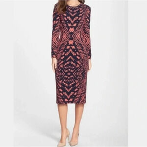 Maggy London Abstract Bodycon Dress Size 6